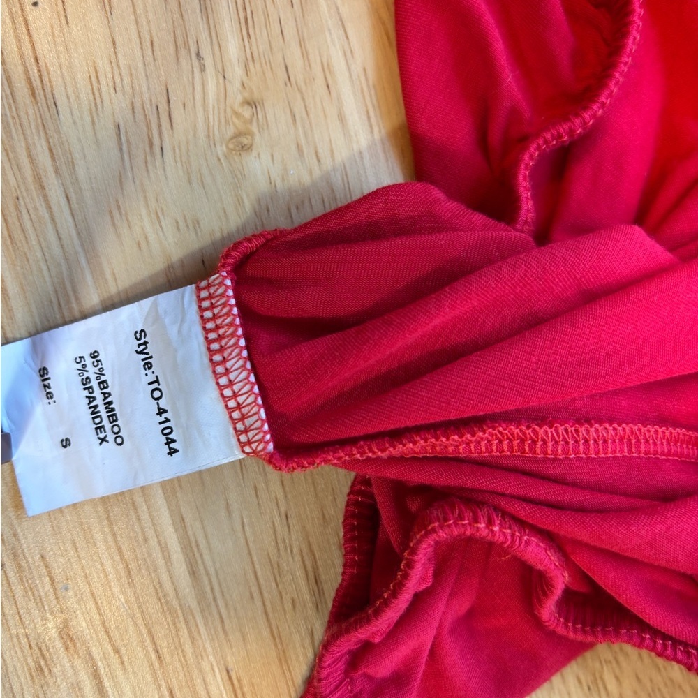Pink Martini Red Wrap Tie‎ Front Blouse - Picture 7 of 9